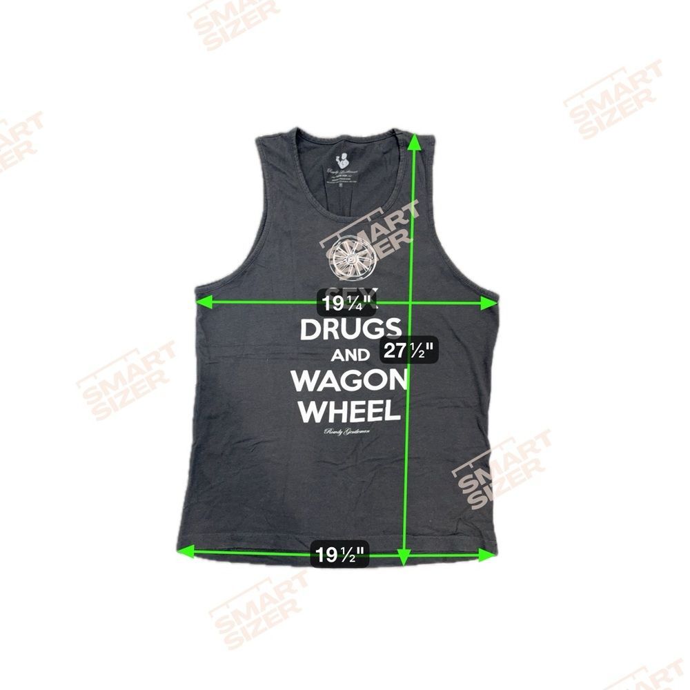 Rowdy Gentleman Wagon Wheel Gray Graphic Tank Top Men’s Size M - Picture 4 of 4